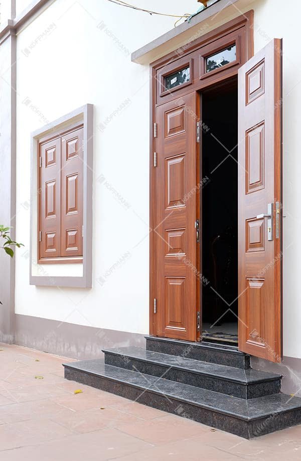 Cửa thép vân gỗ Koffmann KG-22.CS1 2 cánh - Bến Tre